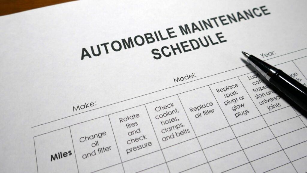 car maintenance schedule by mileage or time