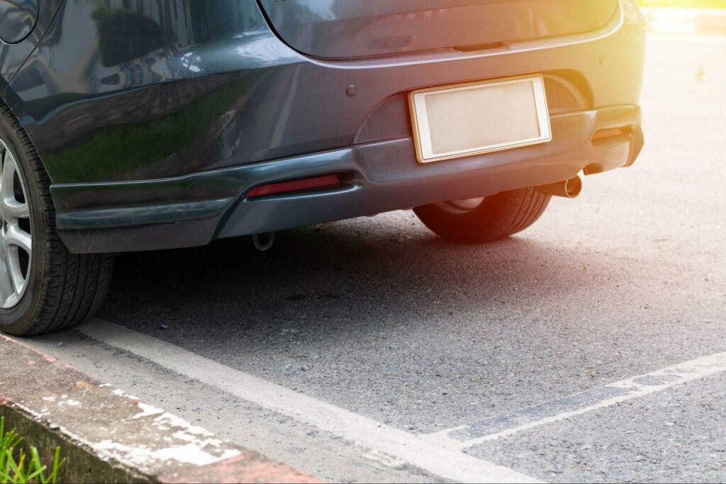 a close-up shot of car license plate